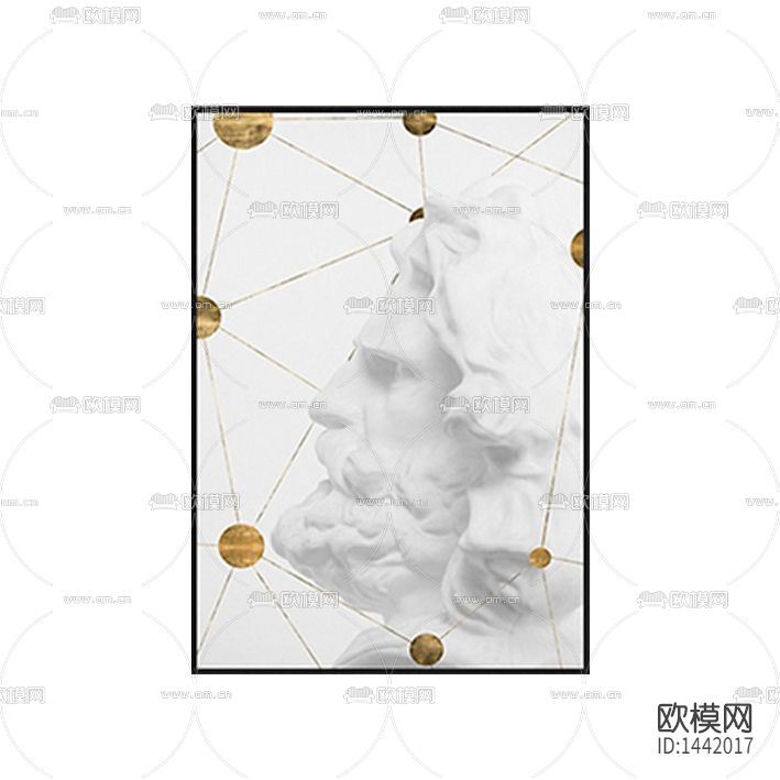 北欧简约创意石膏雕塑装饰画下载