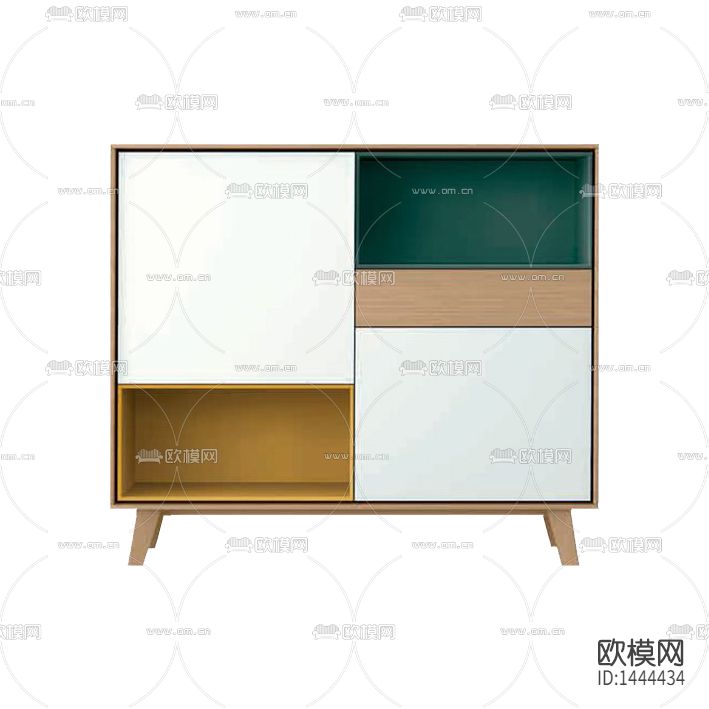 北欧极简创意彩色实木边柜下载