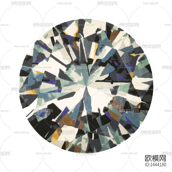北欧简约创意抽象色块布艺圆形地毯下载