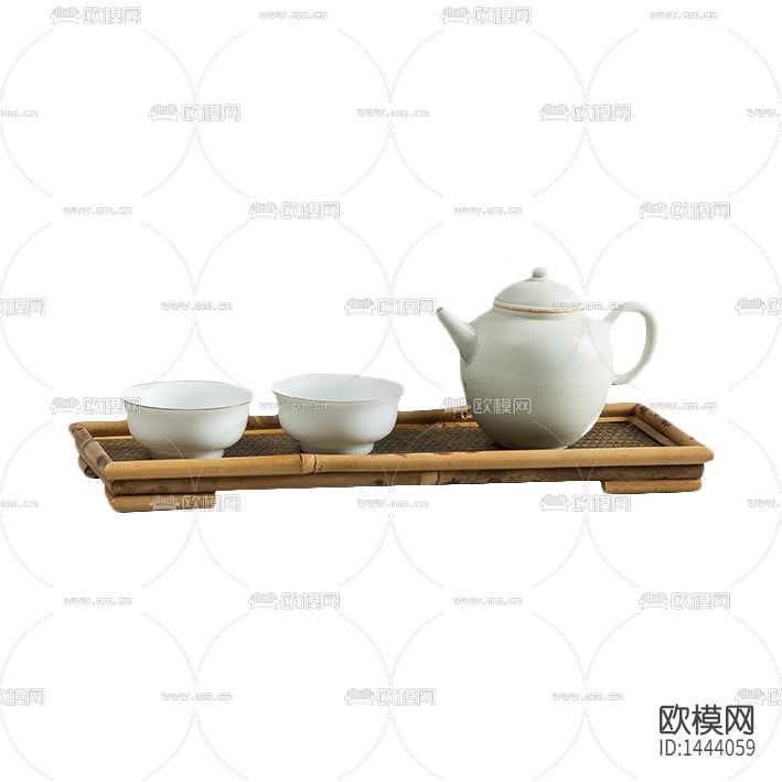 中式古典竹制茶托陶瓷茶具