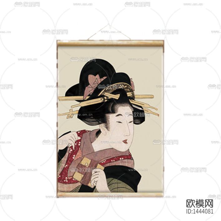 日式古典艺伎手绘装饰画下载