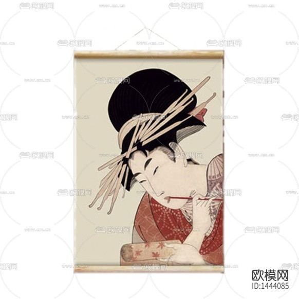 日式古典艺伎手绘装饰画下载