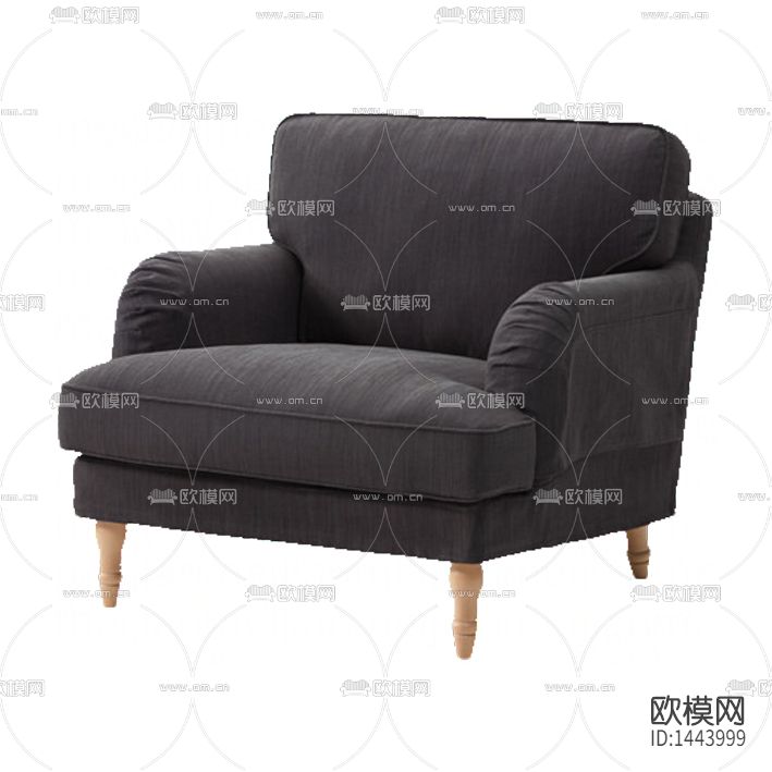 北欧简约创意布艺实木单人沙发下载