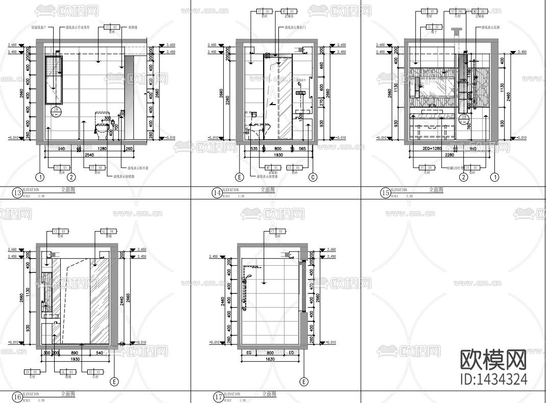 样板间cad施工图下载（渲染图4）