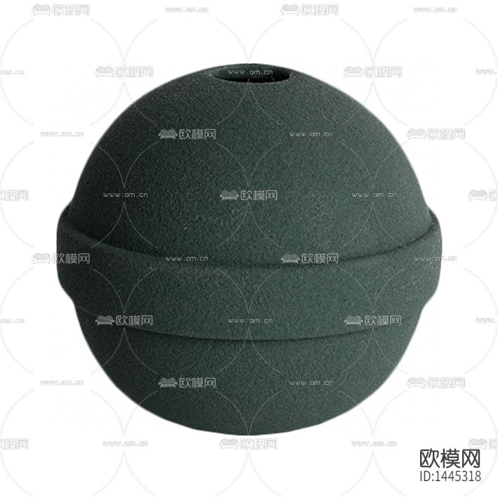 北欧简约创意莫兰迪绿球状陶瓷花瓶下载