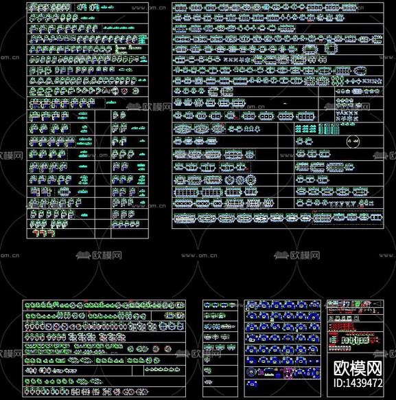 工裝家具cad圖庫下載(渲染圖4)