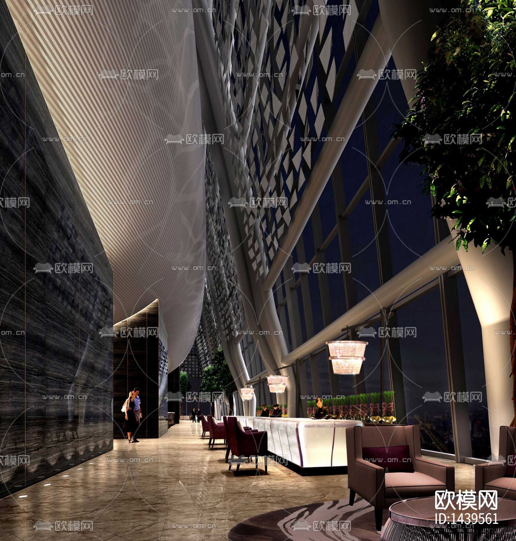 瑞吉五星级酒店cad施工图下载（渲染图8）