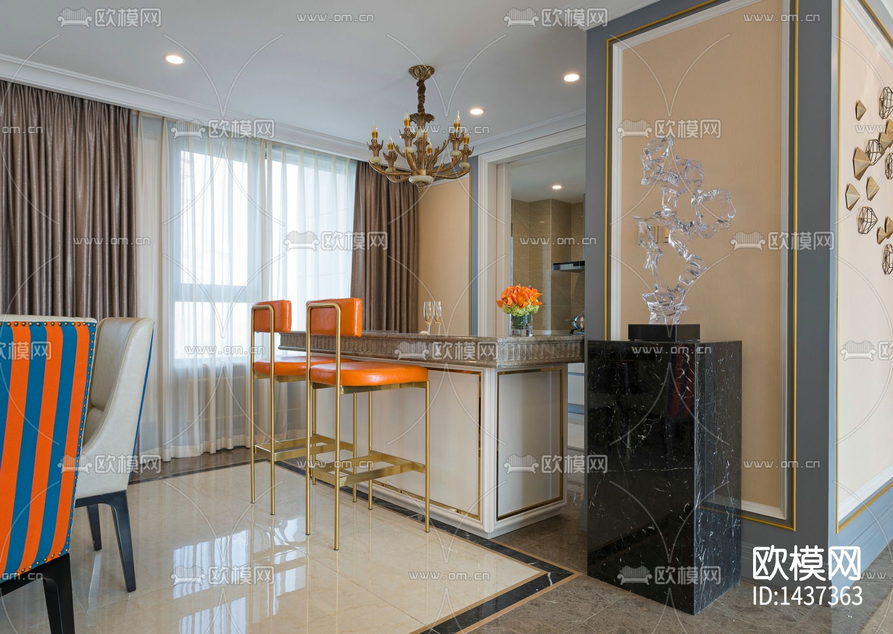 现代轻奢样板房cad施工图