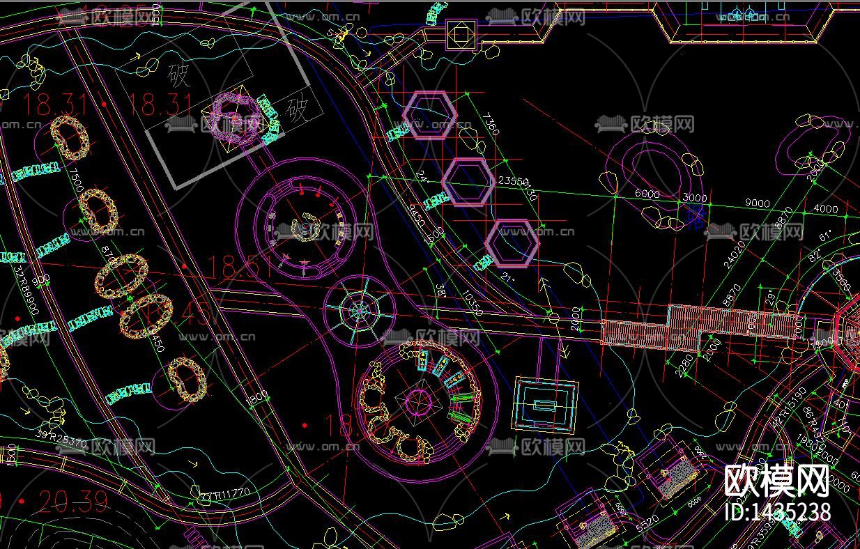公园景观cad施工图下载（渲染图2）