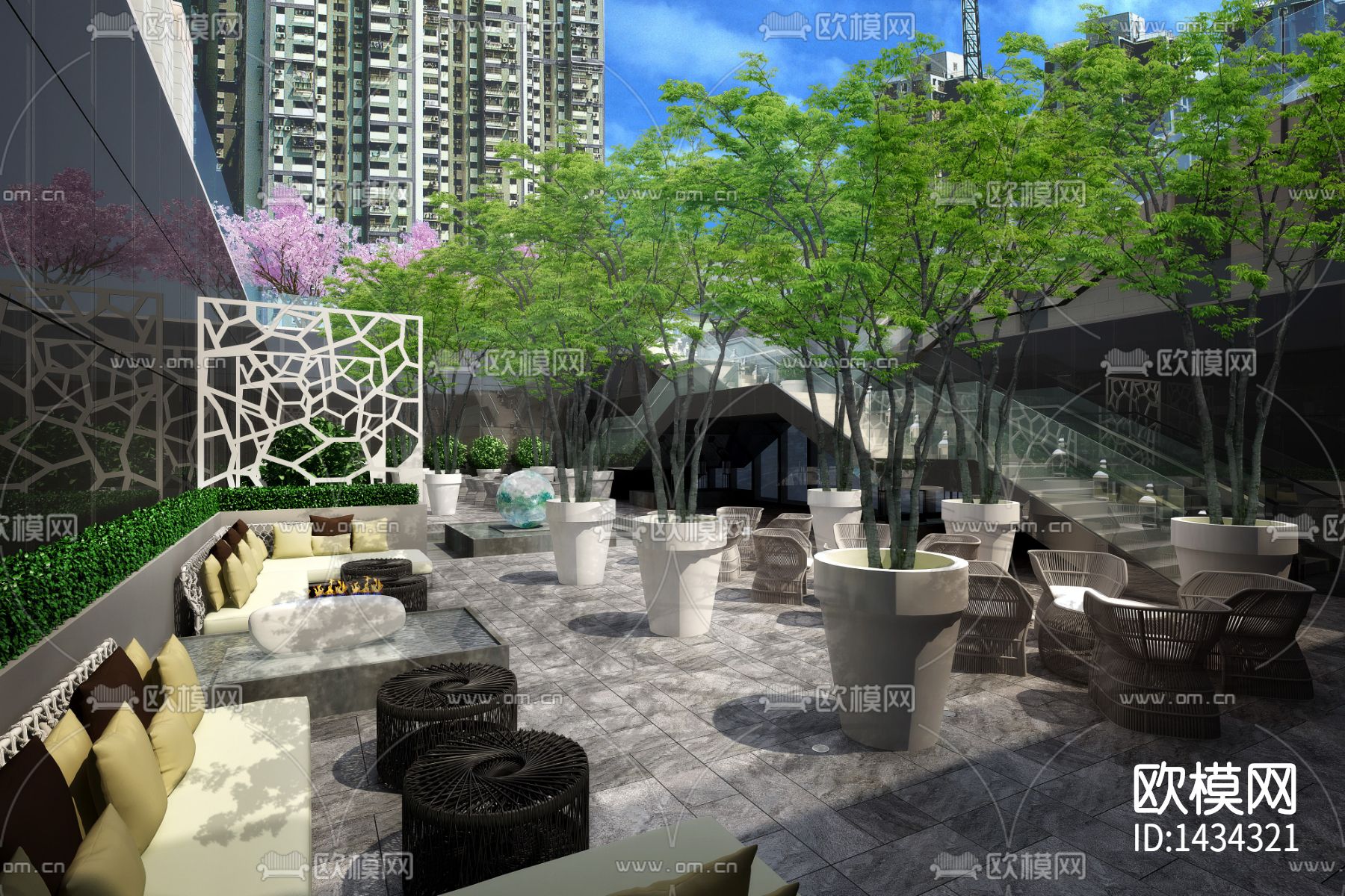 会所cad施工图下载（渲染图4）