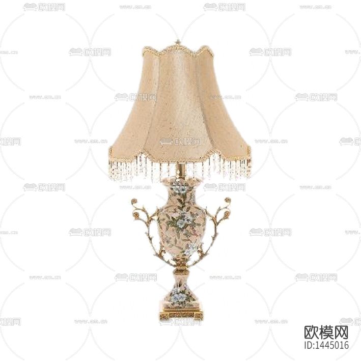 欧式古典陶瓷金属雕花水晶台灯下载