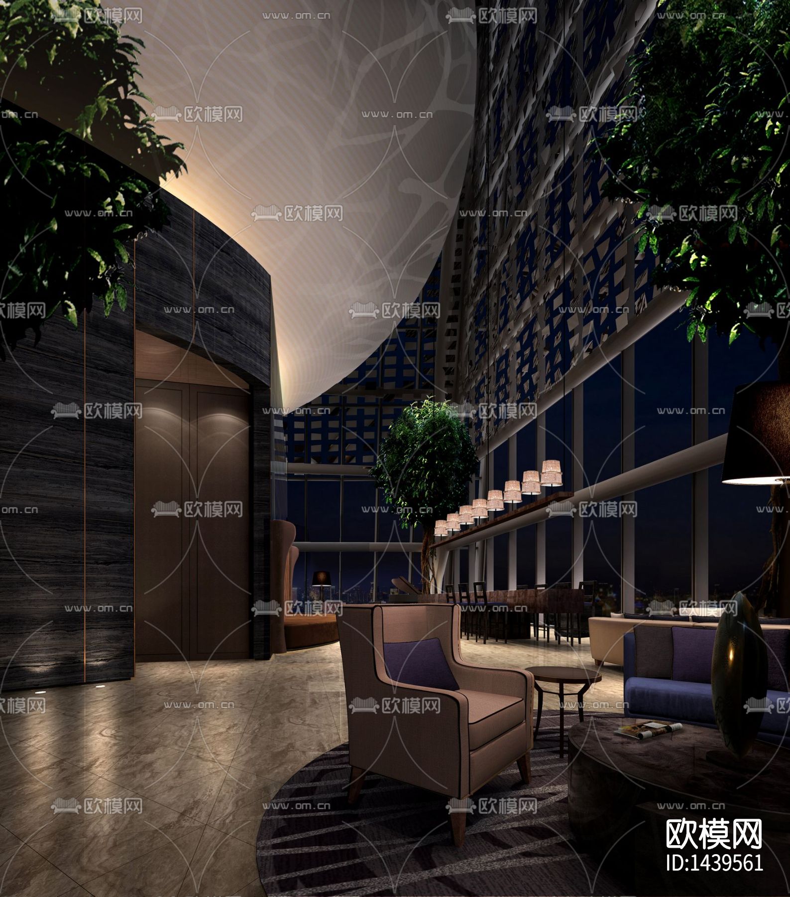 瑞吉五星级酒店cad施工图下载（渲染图7）