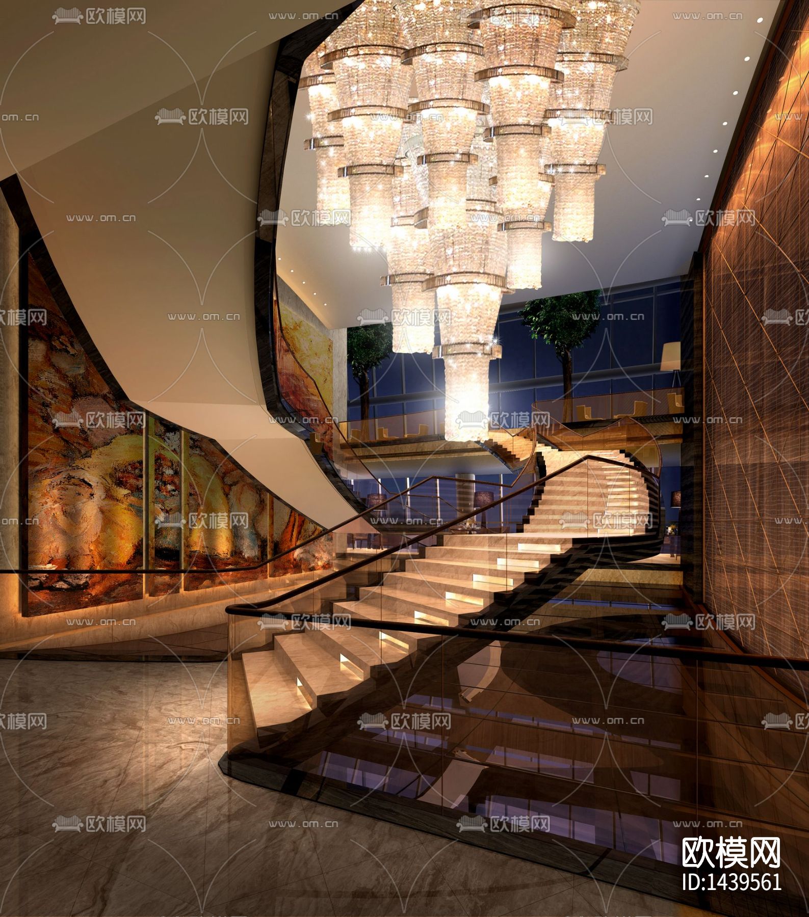 瑞吉五星级酒店cad施工图下载（渲染图10）