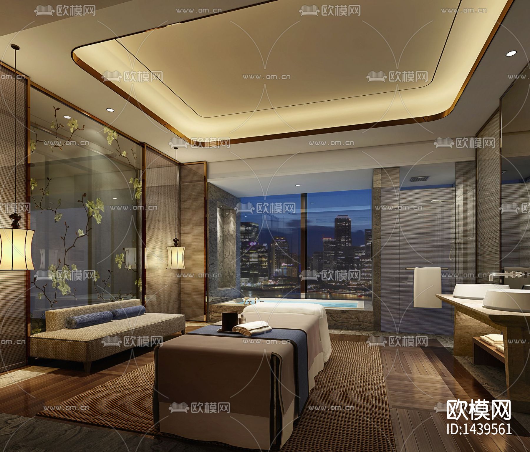 瑞吉五星级酒店cad施工图下载（渲染图6）