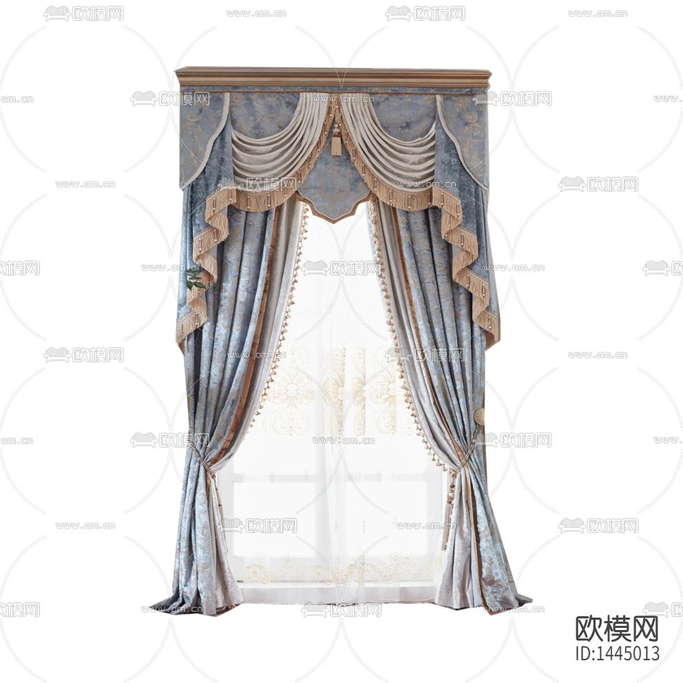 欧式古典创意流苏碎花布艺遮光窗帘下载