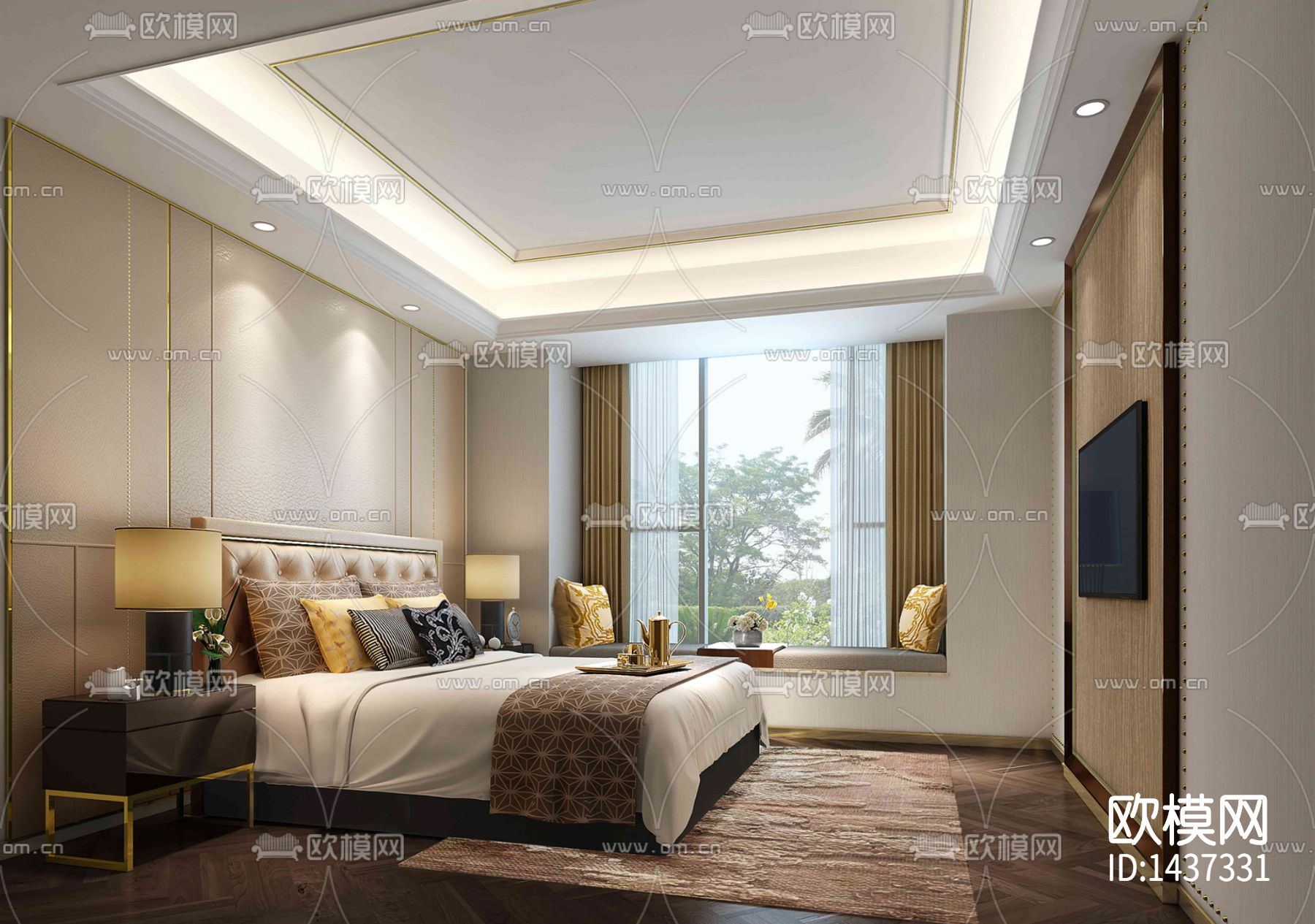 样板间cad施工图下载（渲染图4）