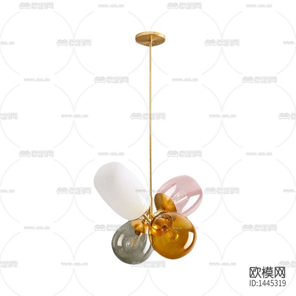 北歐簡(jiǎn)約創(chuàng)意金屬彩色玻璃吊燈下載