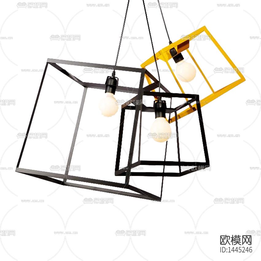 工业风创意金属几何吊灯下载