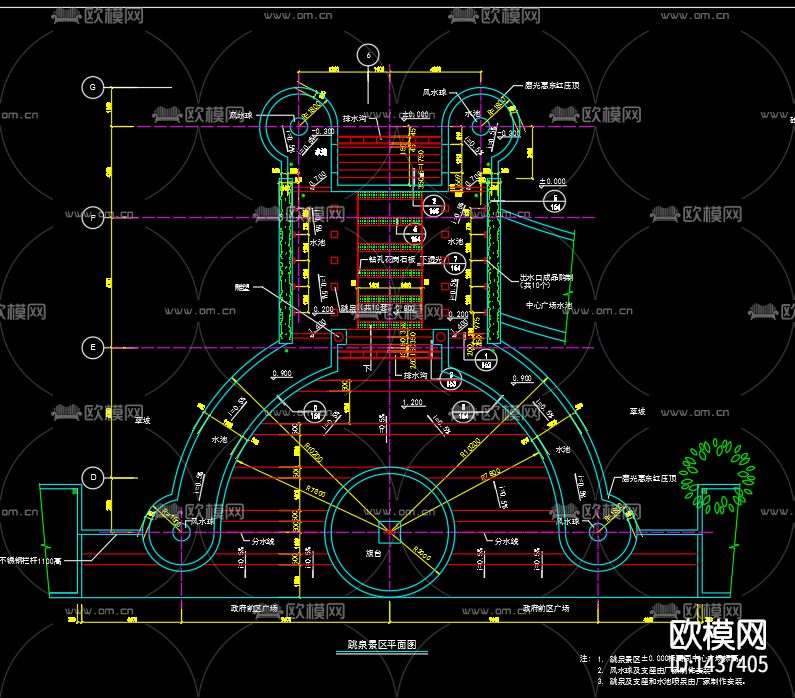 喷泉涌泉cad节点图下载（渲染图6）