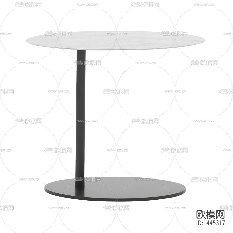 现代极简创意金属大理石圆形边几下载