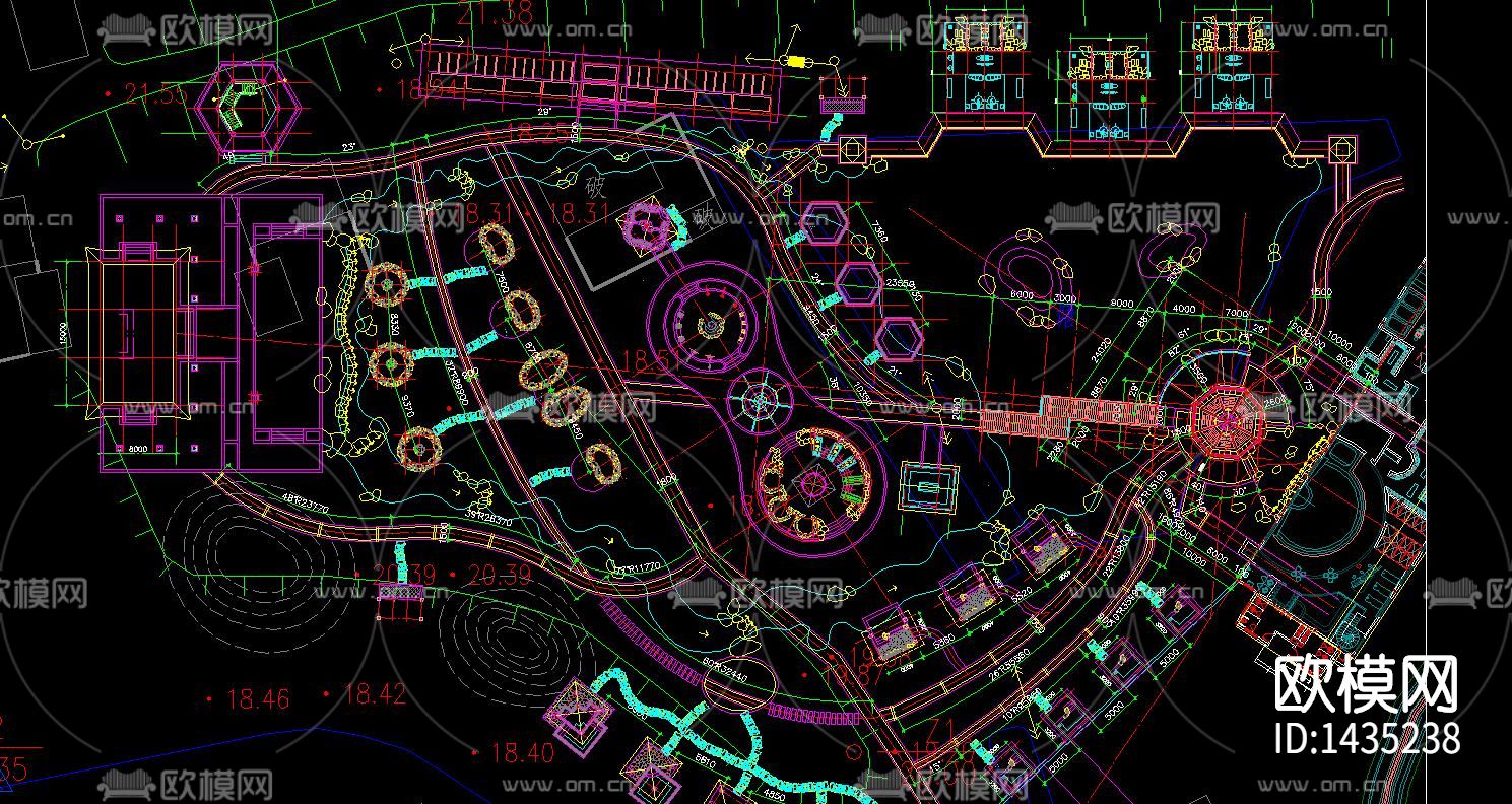 公园景观cad施工图下载（渲染图1）