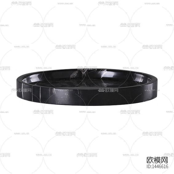 现代轻奢创意黑色大理石圆形托盘下载