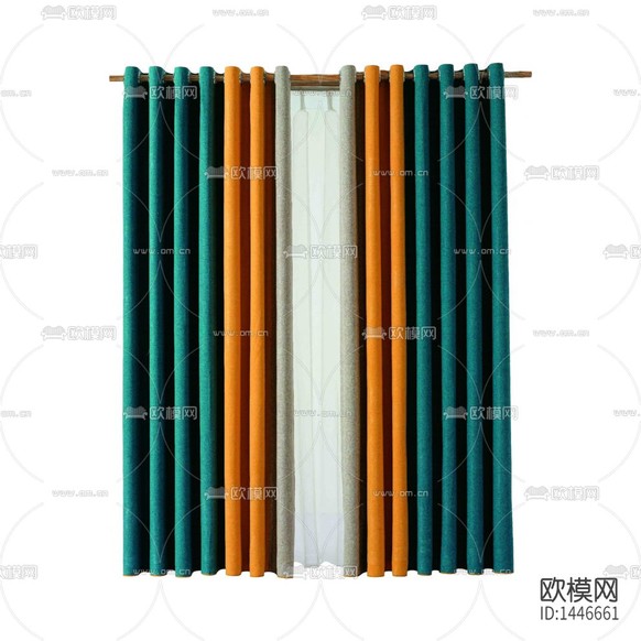 北欧简约创意色彩拼接布艺窗帘下载
