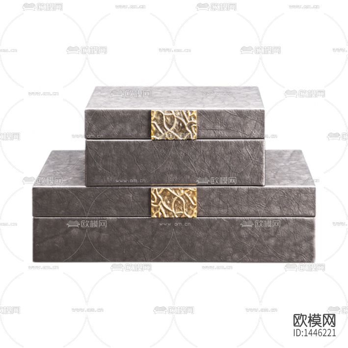 新中式轻奢皮革铁艺装饰盒