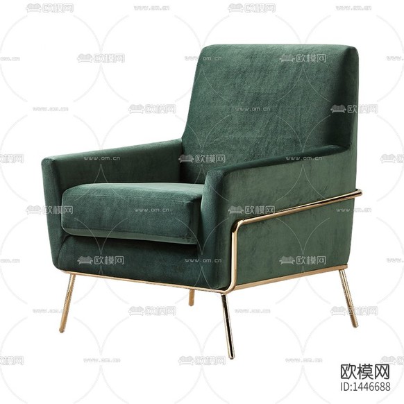 现代简约创意金属布艺单人沙发下载