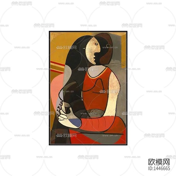 欧式复古毕加索--坐着的女人--抽象画下载