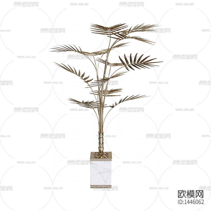 现代轻奢创意金属植物摆件
