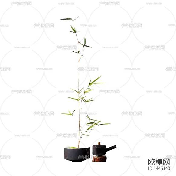 新中式禅意翠竹摆放绿植下载