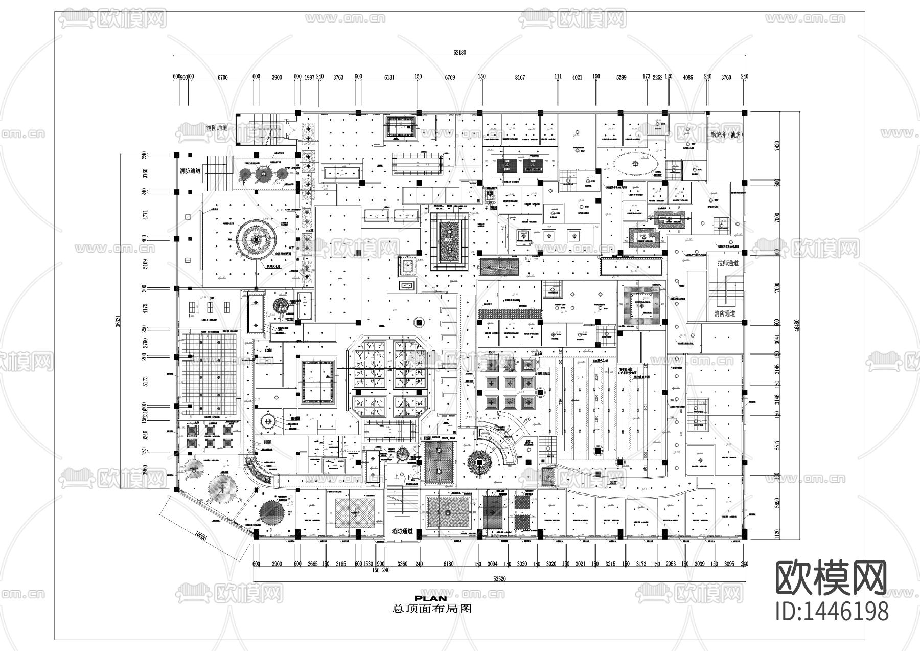 洗浴中心SPA会所cad施工图