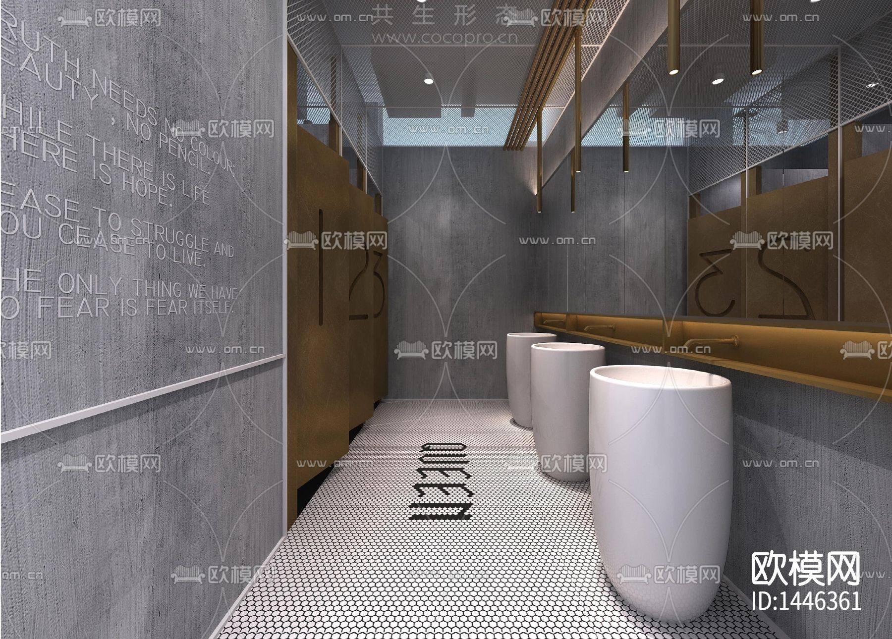 创意园企业会所cad施工图下载（渲染图2）