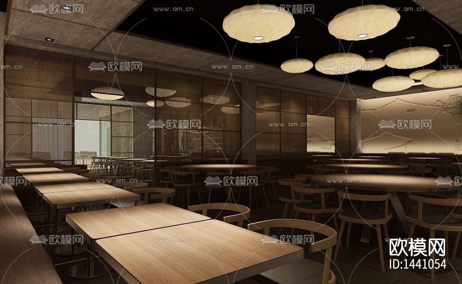 上海冶春茶社cad施工图下载（渲染图2）