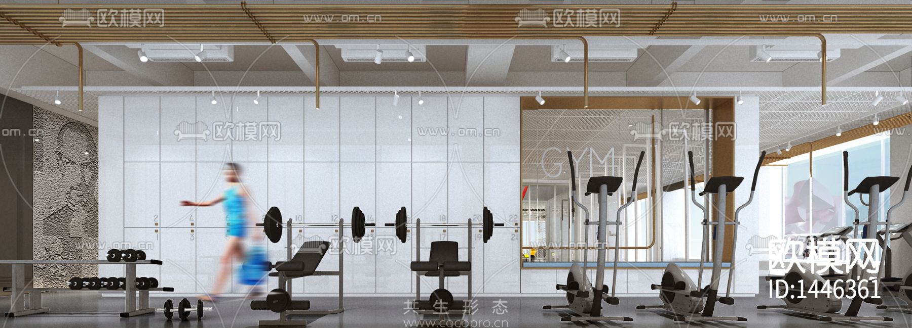 创意园企业会所cad施工图下载（渲染图6）