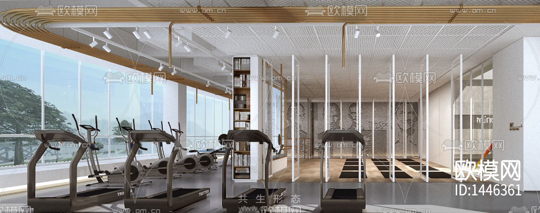 创意园企业会所cad施工图下载（渲染图3）