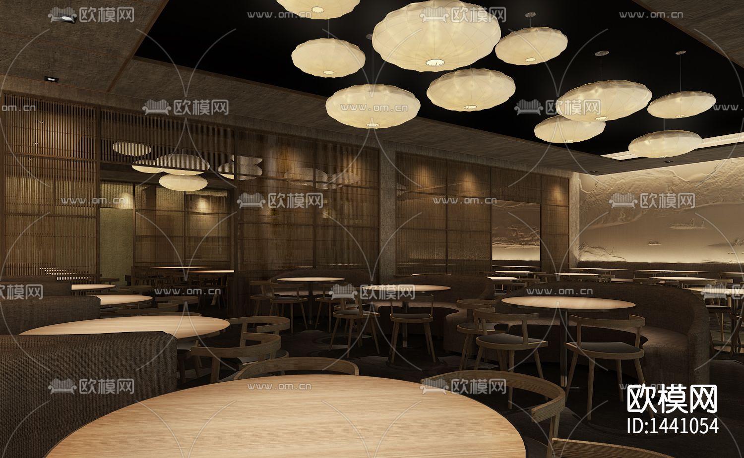 上海冶春茶社cad施工图下载（渲染图1）