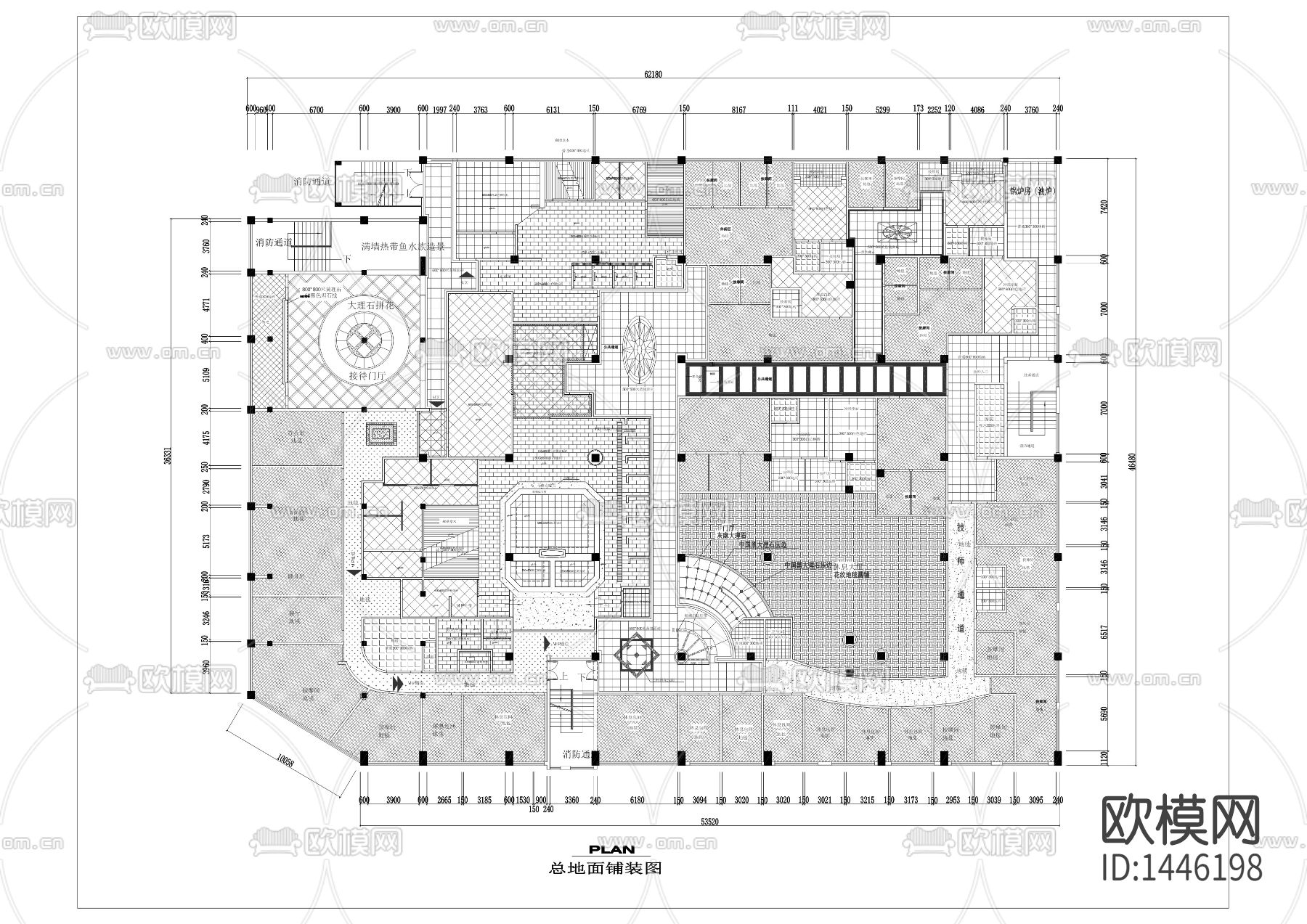洗浴中心SPA会所cad施工图