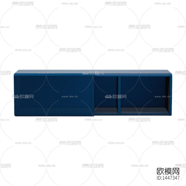 现代简约创意蓝色金属实木吊柜