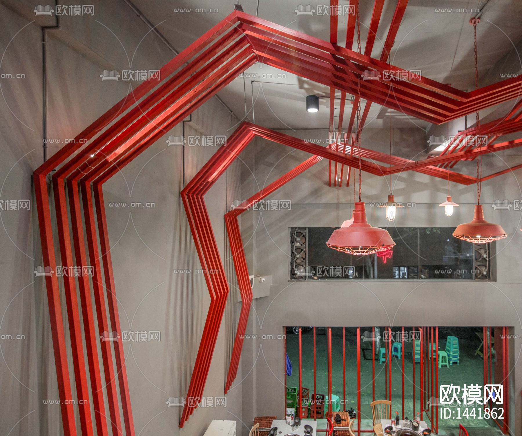 重庆逗士串串餐厅cad施工图下载（渲染图2）