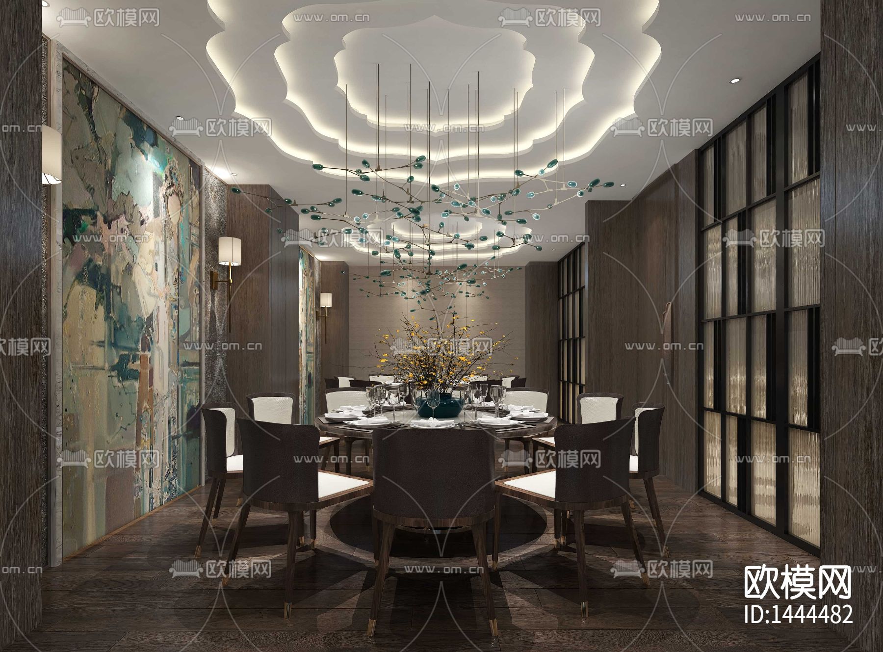 餐厅cad施工图下载（渲染图5）