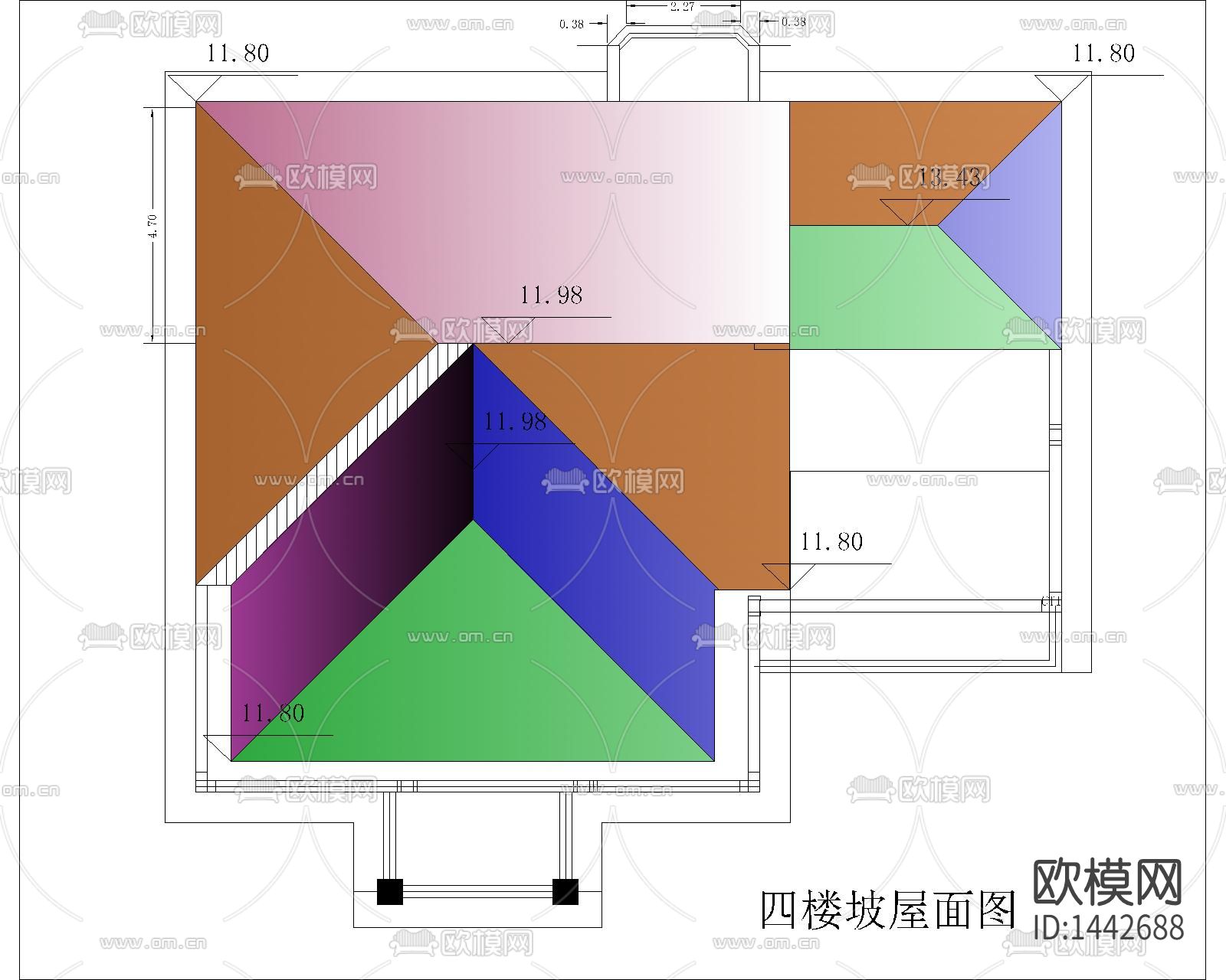 农村别墅cad施工图下载（渲染图6）