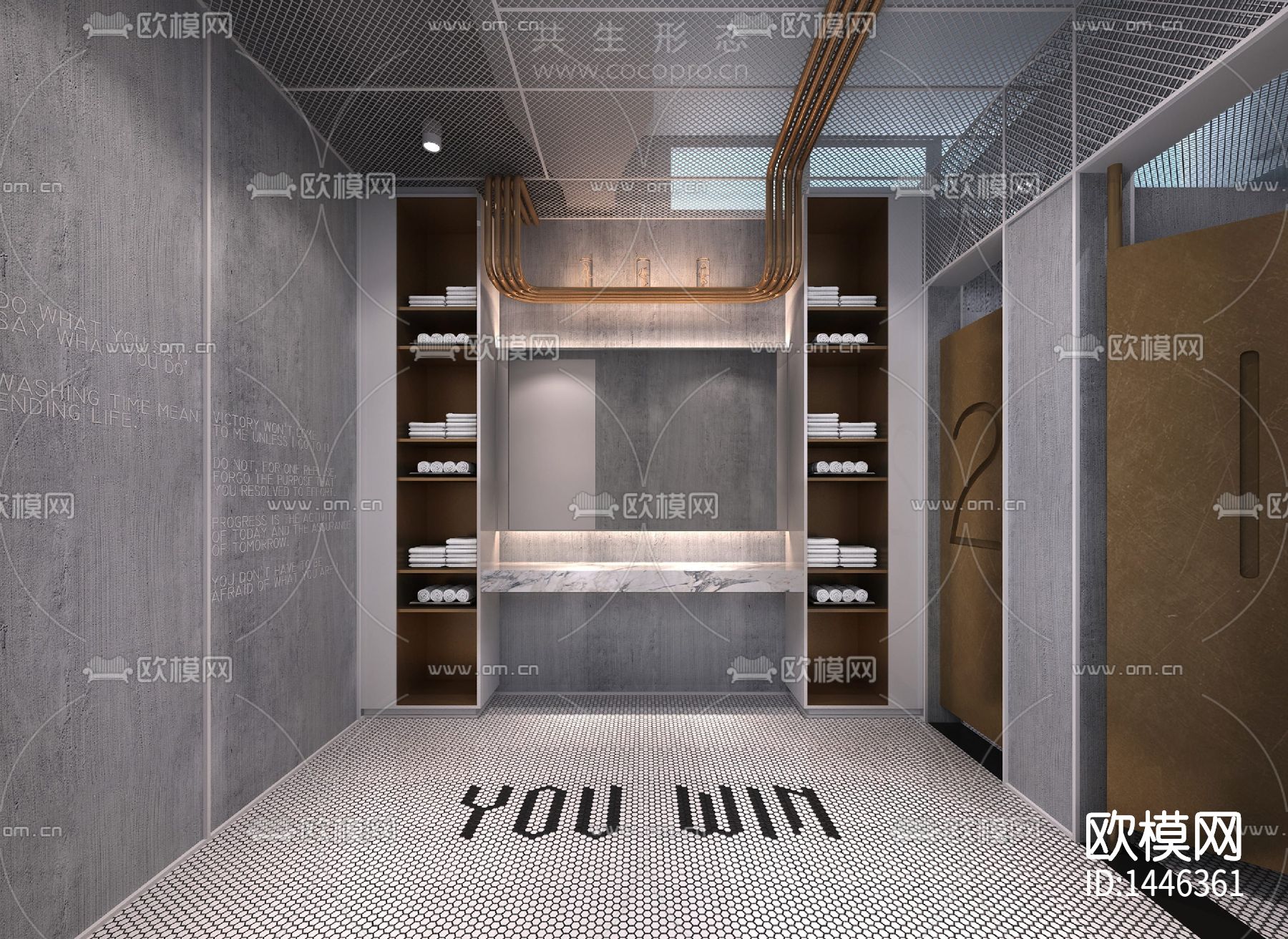 创意园企业会所cad施工图下载（渲染图4）