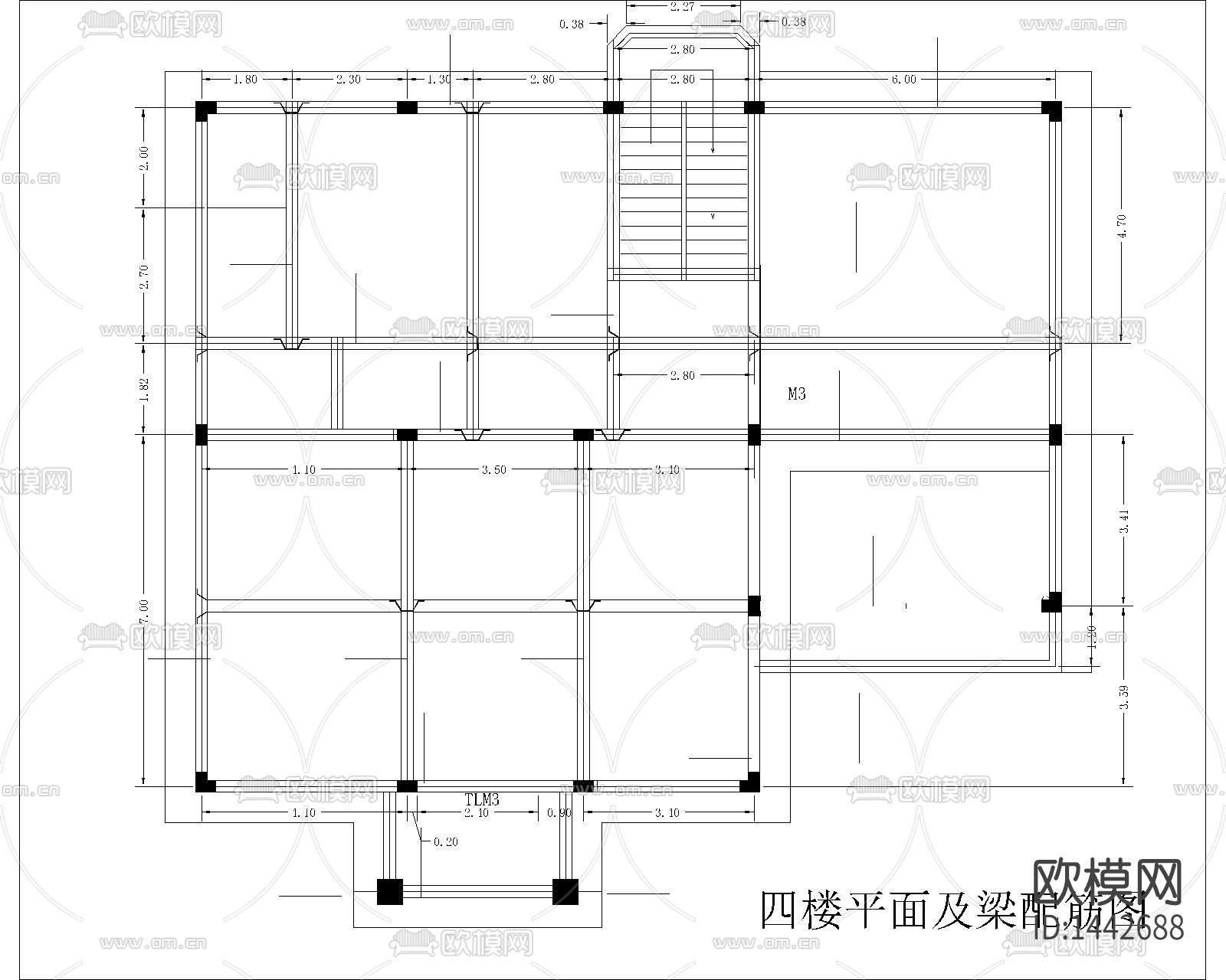 农村别墅cad施工图下载（渲染图7）