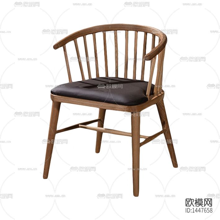 北欧简约创意实木皮革休闲椅下载