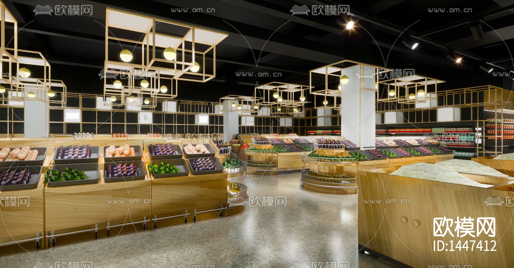 超市cad施工图下载（渲染图7）