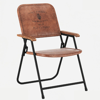 工业风皮革折叠单椅3d模型