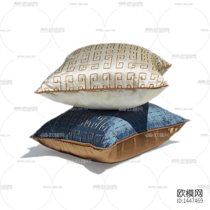 新中式古典回纹印花布艺抱枕下载