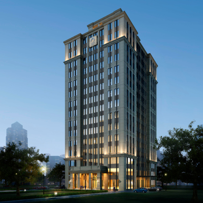 简欧办公楼建筑外观3d模型